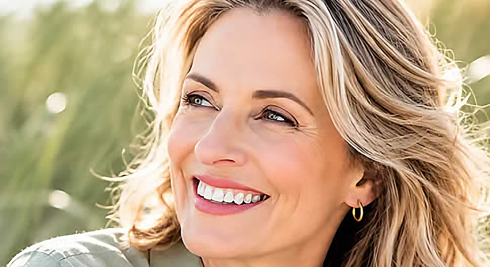 A smiling woman outdoors