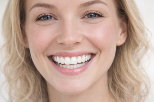 A close-up of a smiling woman