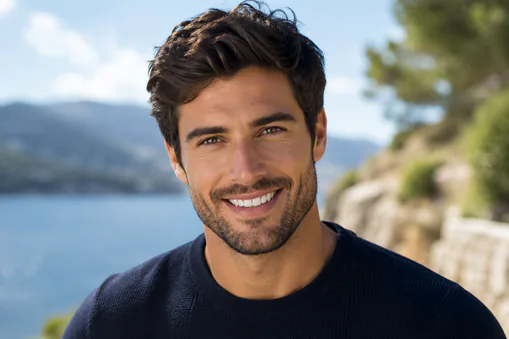 A smiling man by the sea