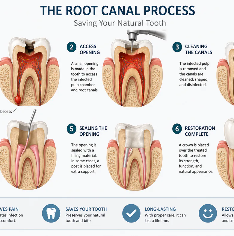 Infographic: the root canal process, step by step